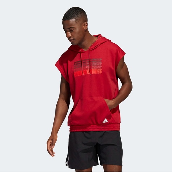 NWT adidas Men's Donovan Mitchell Team Victory Red Shortsleeve Hoodie Size XXL - Picture 3 of 8